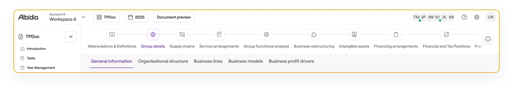 Wide top navigation bar showing workflow steps